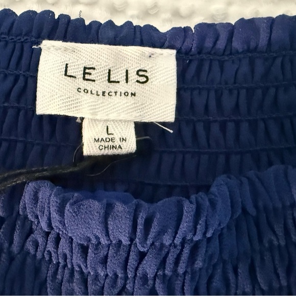 LE LIS COLLECTION BLUE RUFFLE MINI  SKIRT - Picture 6 of 10